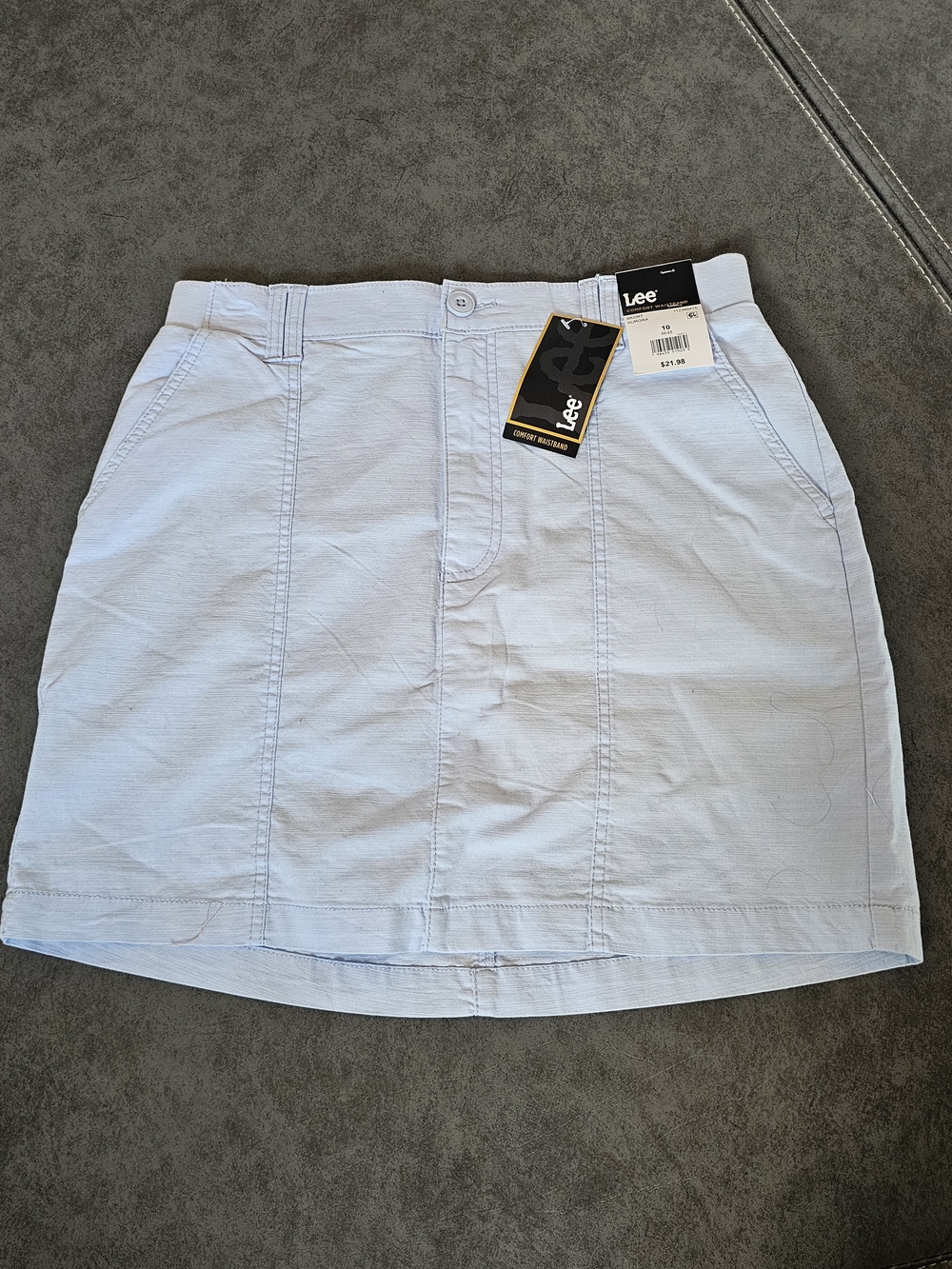 Lee Light Blue Casual Mini Skirt with Front Pockets